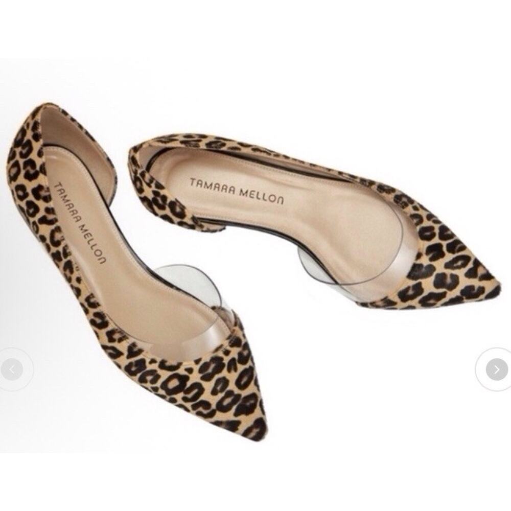Tamara Mellon Leopard Darling Flats 10mm Heels $350 NEW Size 39 US 8.5